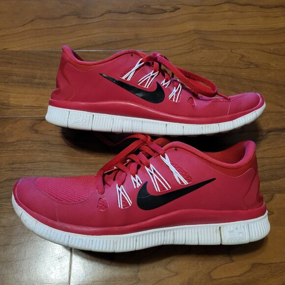 Nike Free 5.0 2014 Red Black White Running Sneakers Shoes Size 9 - Picture 5 of 12
